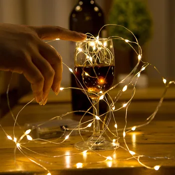 2M Hosszúságú Karácsonyi Fények String LED Réz Drót tündérfény a Fesztivál Esküvő Asztaldísz Fél Haza Asztal Dekoráció