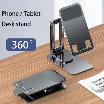360° - os Fém Asztal Mobil KutumyQC Telefon tulajdonosa Stand For iPhone iPad Xiaomi Állítható Asztali Tablet Jogosultja mobiltelefon Állvány