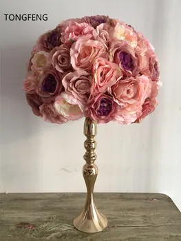 45cm 4db/sok Mesterséges rózsa virág fal esküvői háttér dekoráció virág labda, asztal dísze virág golyó