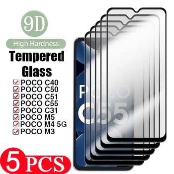 5db 9D Edzett üveg xiaomi Poco C50 C55 M5 védőfóliát A xiaomi Poco C51 C40 M4 5G M3 C31 F5 Pro képernyő védő