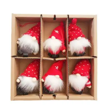 6 Karácsonyi Csomag a Gnome-Plüss Játékok Lógó Díszek a karácsonyfára Haza Party Díszek gyerekek Karácsonyi Ajándék