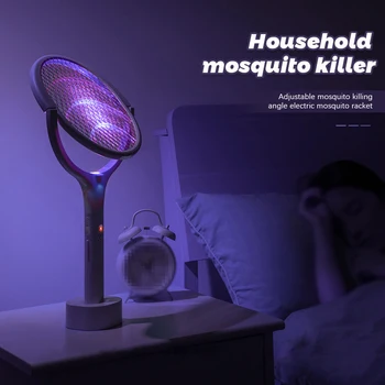 90 Fokos Forgatható Szúnyog Gyilkos Lámpa, Elektromos sokkoló 365nm UV Fény USB Töltés elektromos rovarirtót Csapda Repül Nyári légycsapóra