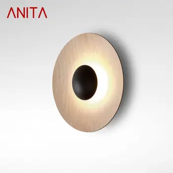 ANITA Kör Északi Fali Lámpa Alumínium, Fa, Gabona Gyertyatartó Fény Új Design, Hálószoba, Kreatív