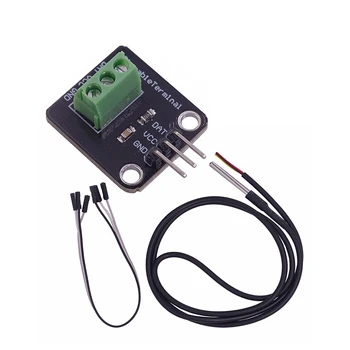 DS18B20 Hőmérséklet Érzékelő Modul Készlet Vízálló 100CM Digitális Érzékelő Kábel Rozsdamentes Acél Szonda Terminál Adapter Arduino