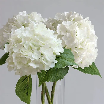 Hortenzia művirágok Igazi Kapcsolatot Latex 21 hüvelyk Nagy Hortenzia Otthoni Dekoráció, Menyasszonyi Csokor, Esküvői 3Pcs