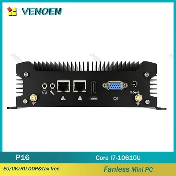 Intel Core i7 10610U 8665U ventilátor nélküli Mini ITX PC Ipari Masszív Számítógép RS232 VGA HDMI 8*USB Windows 10 Linux 2* Ethernet Lan