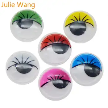Julie Wang 50PCS 10-20mm öntapadó Babák Szem, Szempilla Random Vegyes Színes Szemhéj Plasztikai szemekből Játék, Hogy a Tartozék