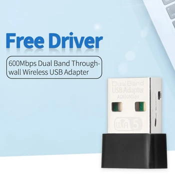 Mini USB-s Vezeték nélküli Adapter 600Mbps kétsávos 5.8 G 2,4 G USB WiFi Adapter Dongle 802.11 AC Laptop, Asztali