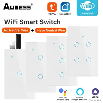 Multi-function Smart Light háztartási Készülék Érintse meg a Kapcsolót Edzett Üveg Intelligens Otthon Intelligens Távirányító App Ellenőrzési Smart Switch