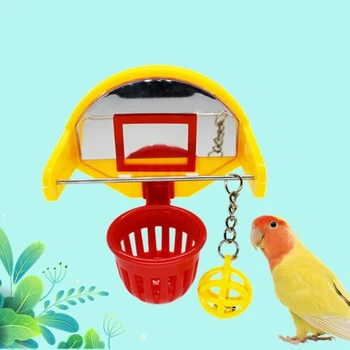 Papagáj Madár gumicsontot Mini Kosárlabda Karika Kellékek Papagáj Bell Ball Rágni Madár Játék a Nap Conures Szerelmespár Törpepapagáj Képzés