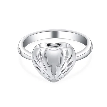 Rozsdamentes Acél Angyal Szárnyak Mini Gyűrű Tartani szeretteik Hamvait Hamvasztás Urna Gyűrű Női Ujj Gyűrű