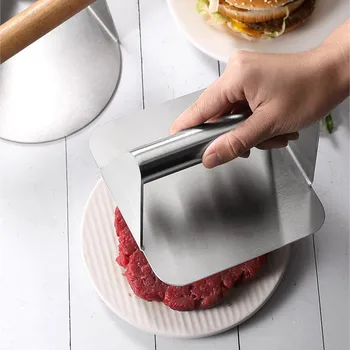 Rozsdamentes acél hamburger hús nyomja meg a Kerek, szögletes háztartási konyhai kézi hús nyomja meg a penész steak nyomja meg a lemez
