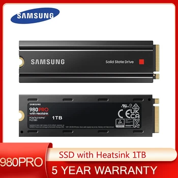 Samsung 980 PRO SSD Hűtőborda 1 tb-os PCIe Gen 4 NVMe M. 2 Belső ssd Merevlemez, PS5 Kompatibilis, MZ-V8P1T0CW
