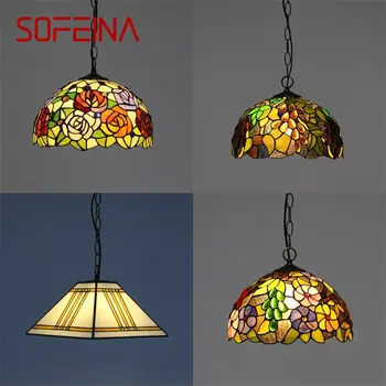 SOFEINA Tiffany Medál Fény Kortárs Kreatív Színes Lámpa, Lámpatestek, Dekoratív Otthon Étkező