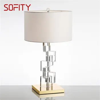 SOFITY Északi Kreatív asztali Lámpa Kortárs Crystal LED Dekorációs asztali Lámpa Otthoni Ágya mellett Hálószoba