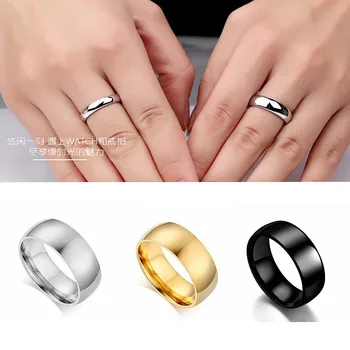 Titán-acél gyűrű sima gyűrű, koreai változata egyszerű fényes gyűrű