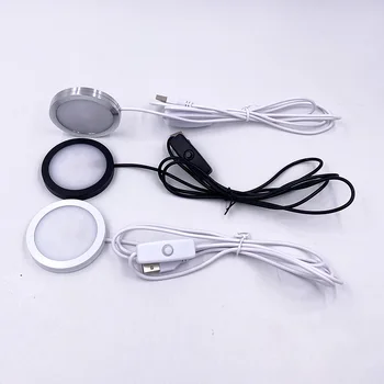 Ultra-Vékony, 8 mm-es USB 5V 2.5 W Spot Lámpa Ultra-Dunne Led-Kast Mini Spot Lámpa sieraden Kijelző Plafond Gemonteerde Beltéri