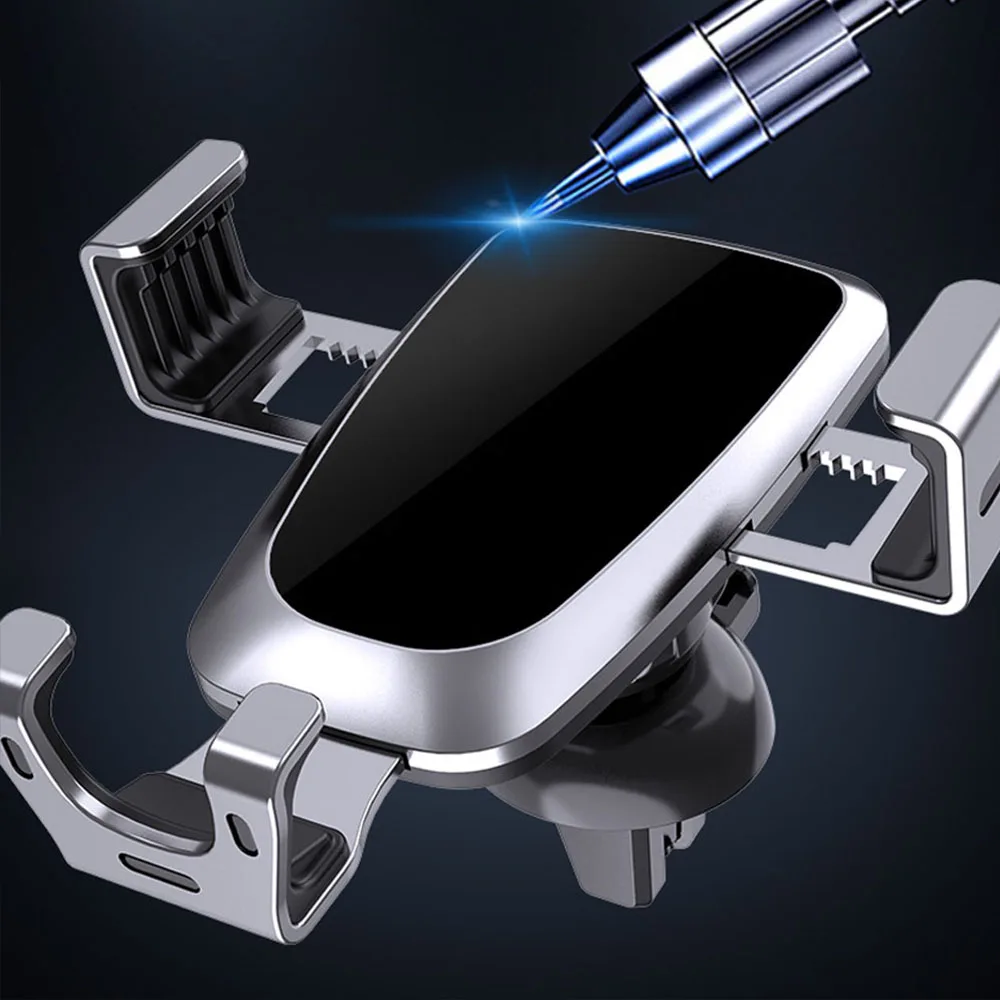 A gravitáció autó konzol Autó kipufogógáz klip telefon tulajdonosa GPS támogatás iPhone Huawei Samsung is eloszlatja a hőt lélegző