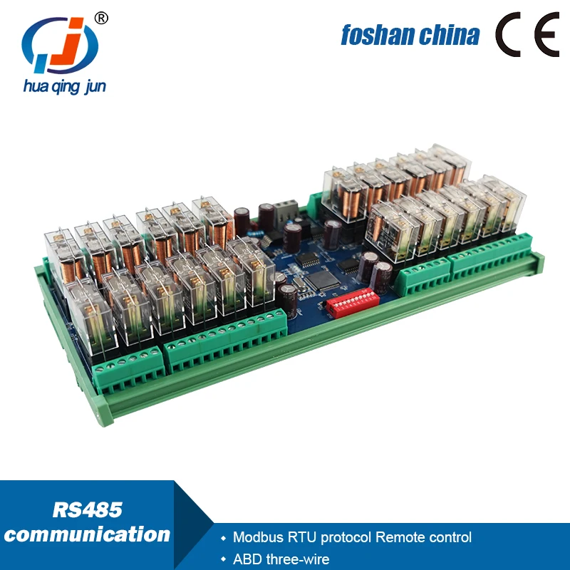 Huaqingjun 24-Csatorna RS485 Kommunikációs 1NO 1NC Relé Modul Távirányító Modul PLC