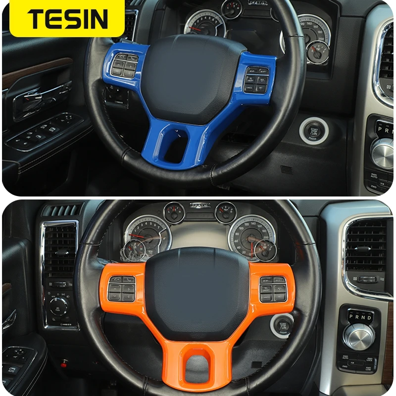 TESIN Autó Kormánykerék Dekorációs Fedél Matricák Dodge RAM 2010 2011 2012 2013 2014 2015 2016 2017 Belső Kiegészítők